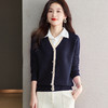 CC-66-5815针织衫女设计感小众2024初秋款小个子上衣长袖衬衫领假两件上衣女 商品缩略图2