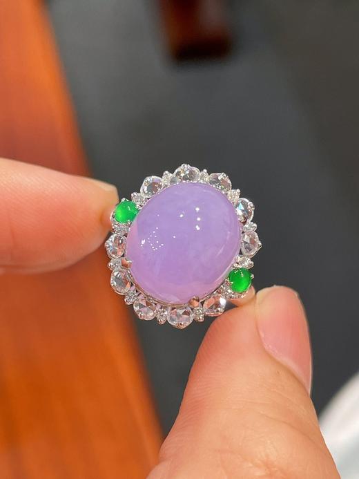 18K金紫罗兰蛋面戒指 商品图1