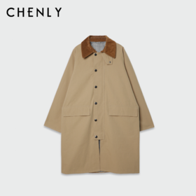 尘衣｜复古老钱撞色领宽版风衣外套