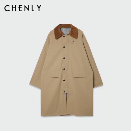 尘衣｜复古老钱撞色领宽版风衣外套 商品图0