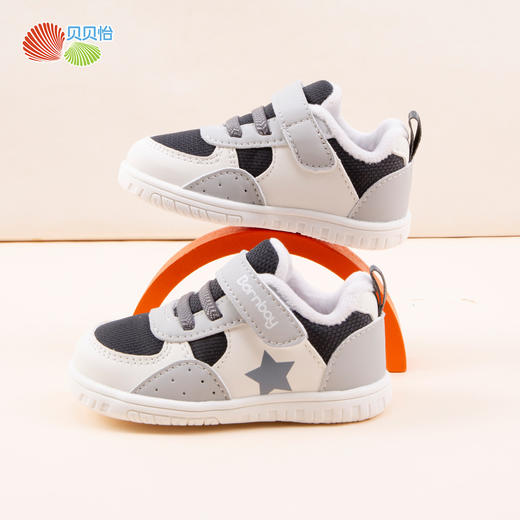 贝贝怡【加绒保暖】秋冬男女宝宝学步鞋防滑轻便舒适便捷魔术贴学生鞋子ZB4DX002 商品图7