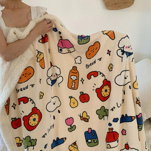 【秋冬牛奶绒毛毯】加厚羊羔绒沙发毯 办公室午睡毯空调毯 羊羔绒面料保暖 商品图8