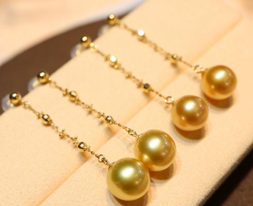 南洋金珍珠仙女链款耳线9-10mm 商品图4