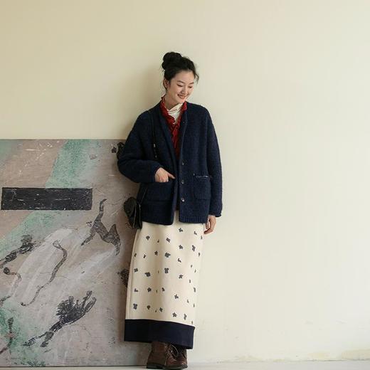 牧衣游原创 肌理感毛织外套新款软糯保暖文艺百搭毛衣开衫女 梦璃 商品图2