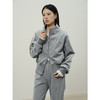 HeyDress灰色立领卫衣女秋季休闲套装宽松短款上衣微喇直筒休闲裤 商品缩略图0