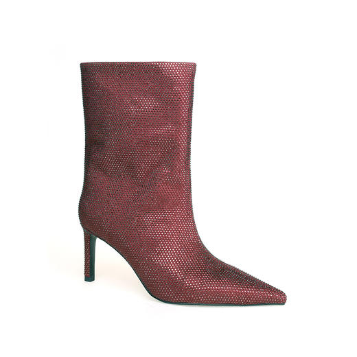 豪麟名鞋奥莱迪嘉女鞋短靴织物DJMPA42WN007酒红色  原价3260元 商品图0