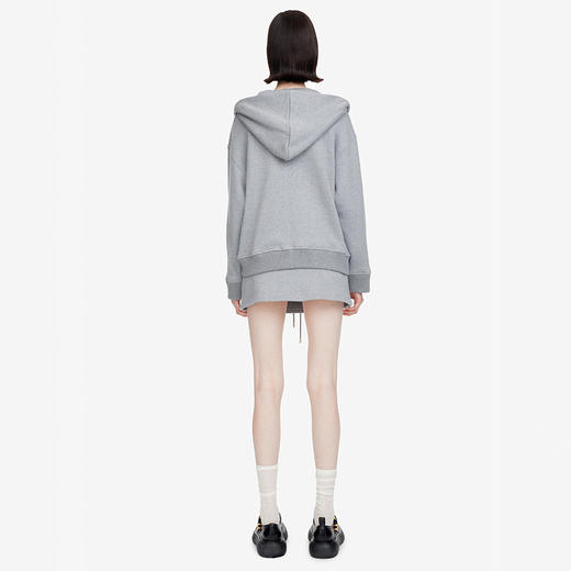 HL2DAWHO2029 灰色绣花连帽卫衣外套 商品图3