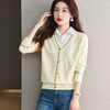 CC-66-5831假两件针织t恤女长袖2024秋季新款衬衫领撞色拼接薄款休闲上衣春 商品缩略图2