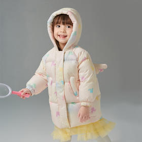 笛莎Deesha女童羽绒服2024冬季新款宝宝中长款羽绒服