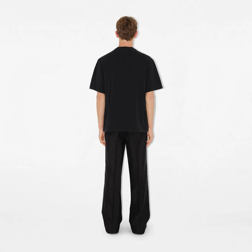 BURBERRY 巴宝莉 男士马术骑士刺绣棉质圆领短袖T恤 黑色 8095104 A1189 商品图3