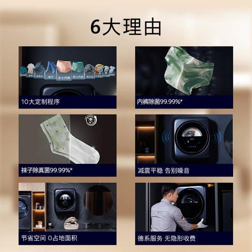 西门子（SIEMENS）壁挂洗衣机3公斤母婴儿童内衣裤高温煮洗全自动滚筒迷你小型挂壁洗衣机 全彩LED触屏 晶御智能 WZ0AW7010W 商品图1