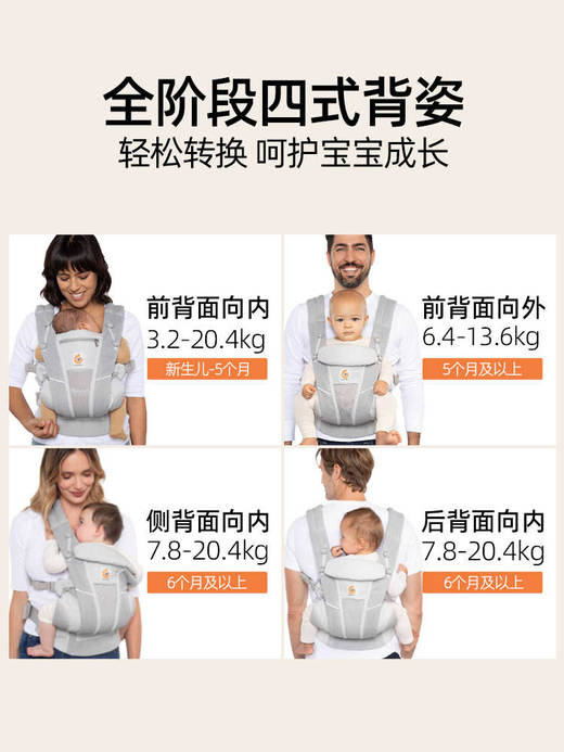 ergobaby二狗婴儿背带抱娃神器omnibreeze透气宝宝抱带婴儿抱抱托 商品图3