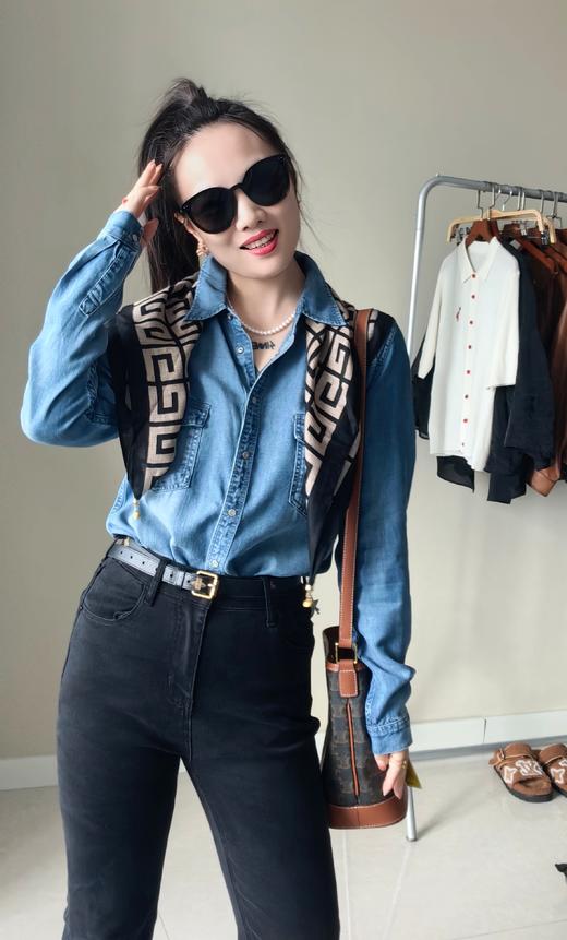 小众原单100天丝牛仔衬衫百搭显瘦款 商品图3