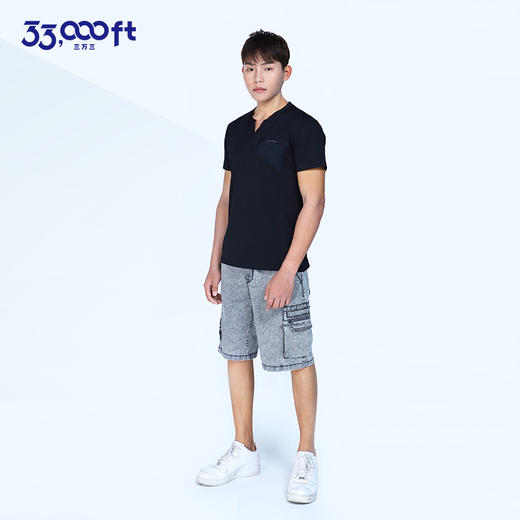 33000FT男士速干t恤夏季v领短袖户外运动跑步透气轻薄速干T恤 商品图4