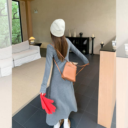 <曾小咸推荐>新品现货秒杀！卖完下架不再补！微信粉丝打折价！设计感修身显瘦a字灰色连衣长裙 日常159.99 立减70 秒杀89.99！！ 商品图4