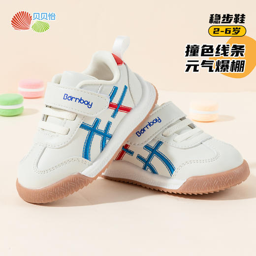 贝贝怡【开学季】秋季童鞋宝宝软底学步鞋男女童防滑魔术贴防踢撞面包鞋ZB3DX022 商品图2