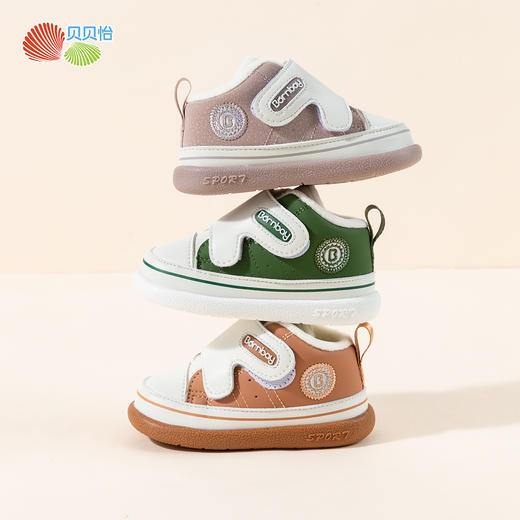 贝贝怡【加绒保暖】秋冬轻便防滑宝宝学步鞋舒适婴儿鞋子低帮魔术贴童鞋ZB4DX001 商品图3