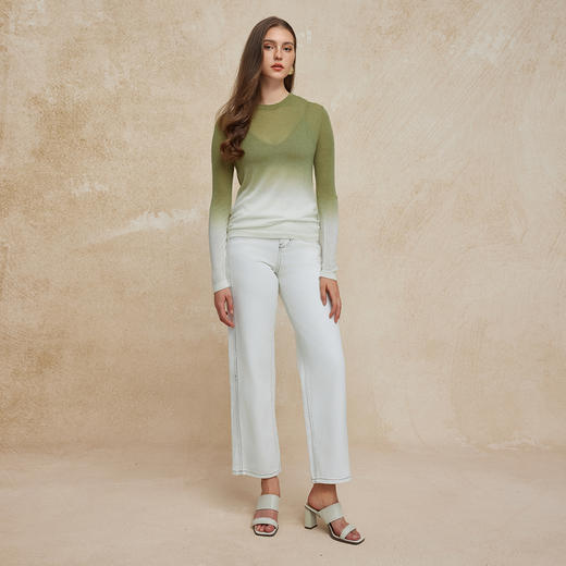 PG643斯尔丽2024秋季新款莱赛尔超细针柔软悬垂吊染工艺宽松版针织上衣 商品图3