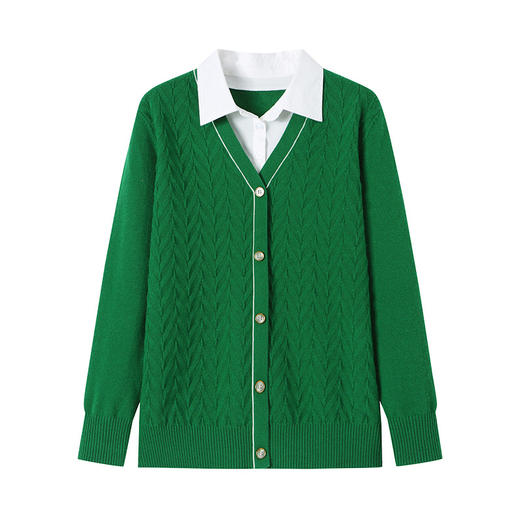 CC-66-5830初秋假两件Polo领针织衫外穿毛衣女秋冬新款2024季叠穿内搭上衣女 商品图4