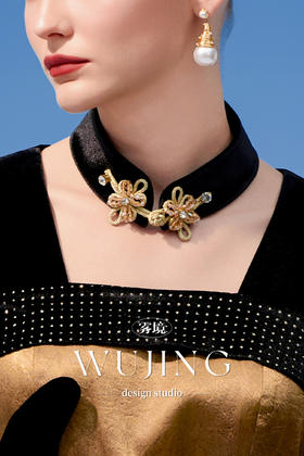 22078 古潼怀金 丝绒面料领花