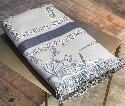 优品堂【丝丝水墨】140x140拉绒方形围巾披肩两用 商品图9