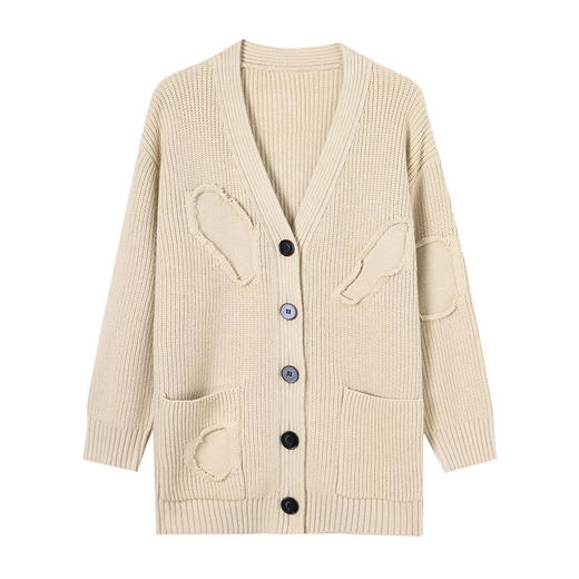 TZW-CC26洋气毛衣开衫外套针织宽松大码外披 商品图4