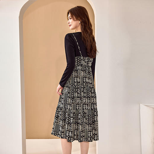 【清仓99】8/4奢姿2024年秋季新款大码女装氛围感碎花裙子胖妹妹法式雪纺连衣裙9943853599 商品图4