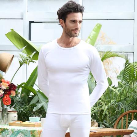 【舒美棉单面】SCHIESSER德国舒雅男士舒美棉单面圆领保暖秋衣打底套装65/16140W 商品图3