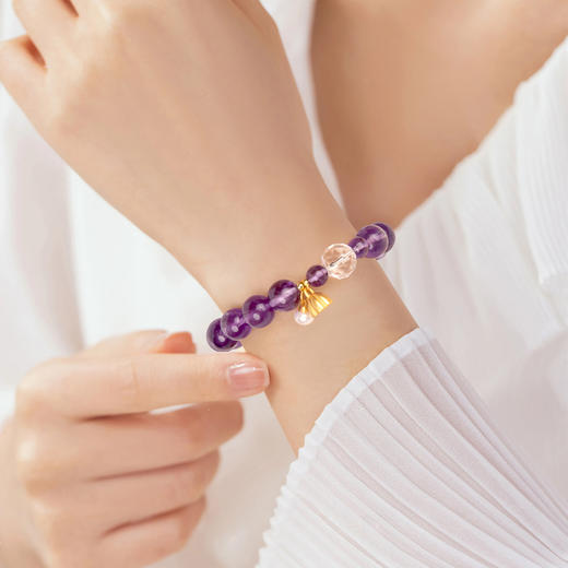 珠事吉祥 原创精品8mm天然紫水晶吉祥手串 商品图6