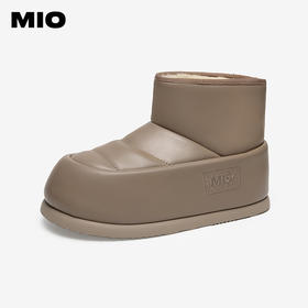 MIO米奥冬季加绒加厚雪地靴可爱圆头短靴时尚百搭靴子女M247643803