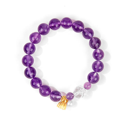珠事吉祥 原创精品8mm天然紫水晶吉祥手串 商品图1