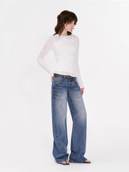 出逃赤岗西/24AWT98/莱赛尔长袖真两件套叠穿修身打底衫 商品图3