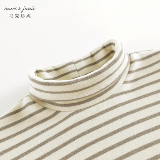 [科技发热]马克珍妮男童山系条纹高领打底衫儿童T恤秋冬装241627 商品图5