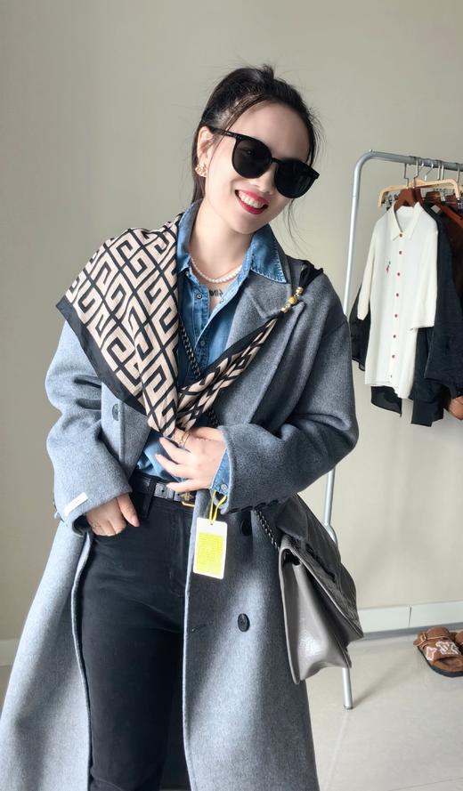 工厂反季清仓韩国订单高级灰双面羊毛大衣 商品图6