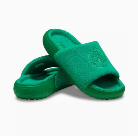 CROCS洞洞鞋 经典绒绒凉拖 常青绿209962-3WH 商品图2