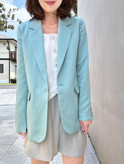 TYNVIE 翻盖插袋修身西装 - 薄荷绿 商品图4