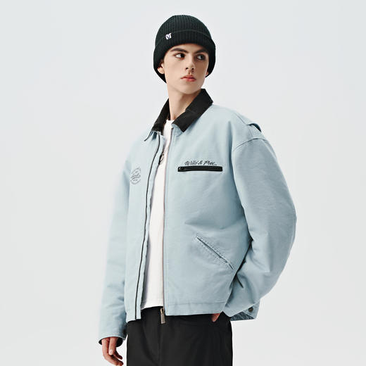 714street美式复古棉服男2024秋冬新款潮牌情侣装底特律夹克外套 商品图0