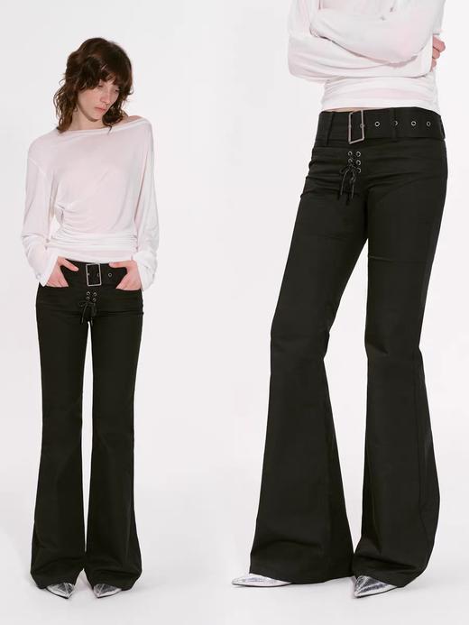 出逃赤岗西/24AWK106/黑色索罗娜喇叭裤 商品图0