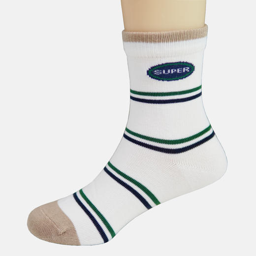 童【2双装 6双6折】丨小童春秋条纹简单童袜中长筒袜子精梳棉袜【2423218】 商品图1