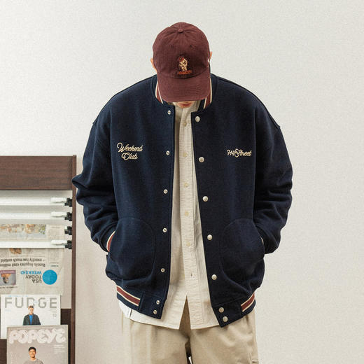 714street潮牌日系棒球服夹克男春季情侣装刺绣防风保暖外套男潮 商品图2