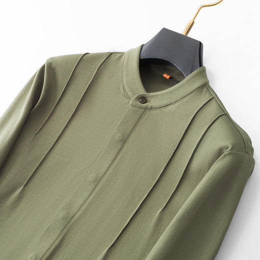 【新中式小立领】【新款DDP】大依优型大码长袖衬衫男装加肥加大体恤大号上衣胖子休闲商务 商品图3