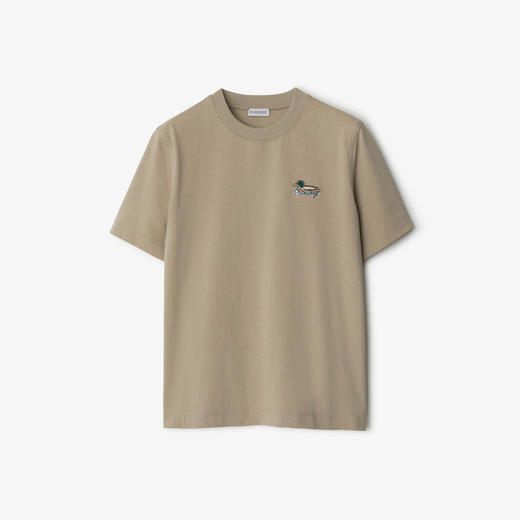 BURBERRY 巴宝莉 女士 Burberry 字样刺绣棉质圆领短袖T恤 土黄色 8093662 C1167 商品图0