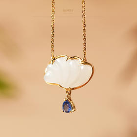 新疆国玉盟世玉和田玉金镶羊脂玉链坠【带证书·顺丰物流】