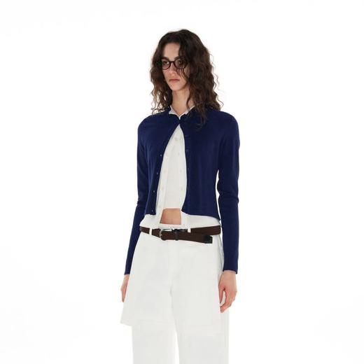 NUTH 撞色针织开衫领口连身假两件拼接设计修身毛衣针织衫 商品图6