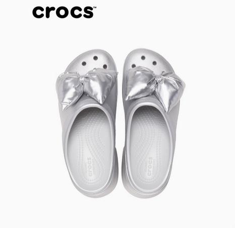 CROCS洞洞鞋 人鱼鞋蝴蝶结Clog 金属银210050-0P1 商品图2