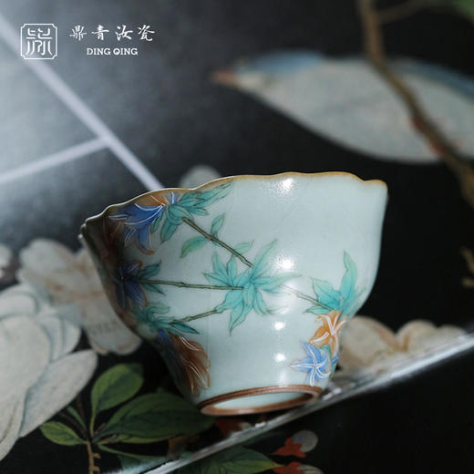 问鼎鼎青系列高足花口杯（花卉） 商品图2