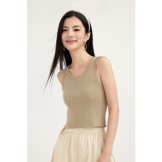 【商场同款】诗凡黎修身针织背心2024春新款上衣女3F3230391 商品图0