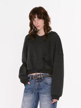 出逃赤岗西/24AWS10/立体玫瑰连帽卫衣