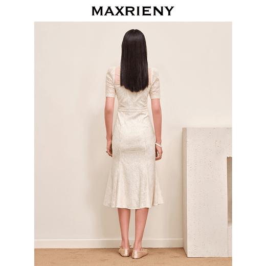 MAXRIENY复古优雅亮片蕾丝连衣裙法式宫廷蕾丝鱼尾裙领证(货号:MS88DR547) 商品图3