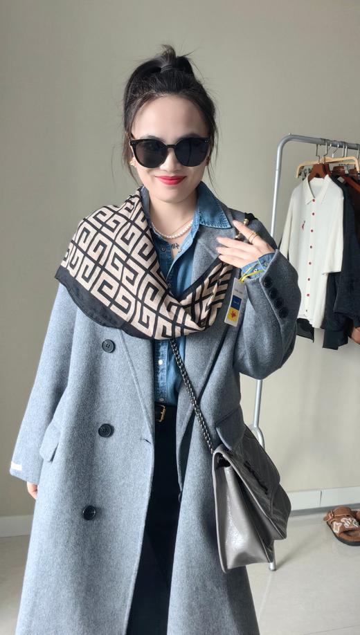 工厂反季清仓韩国订单高级灰双面羊毛大衣 商品图4